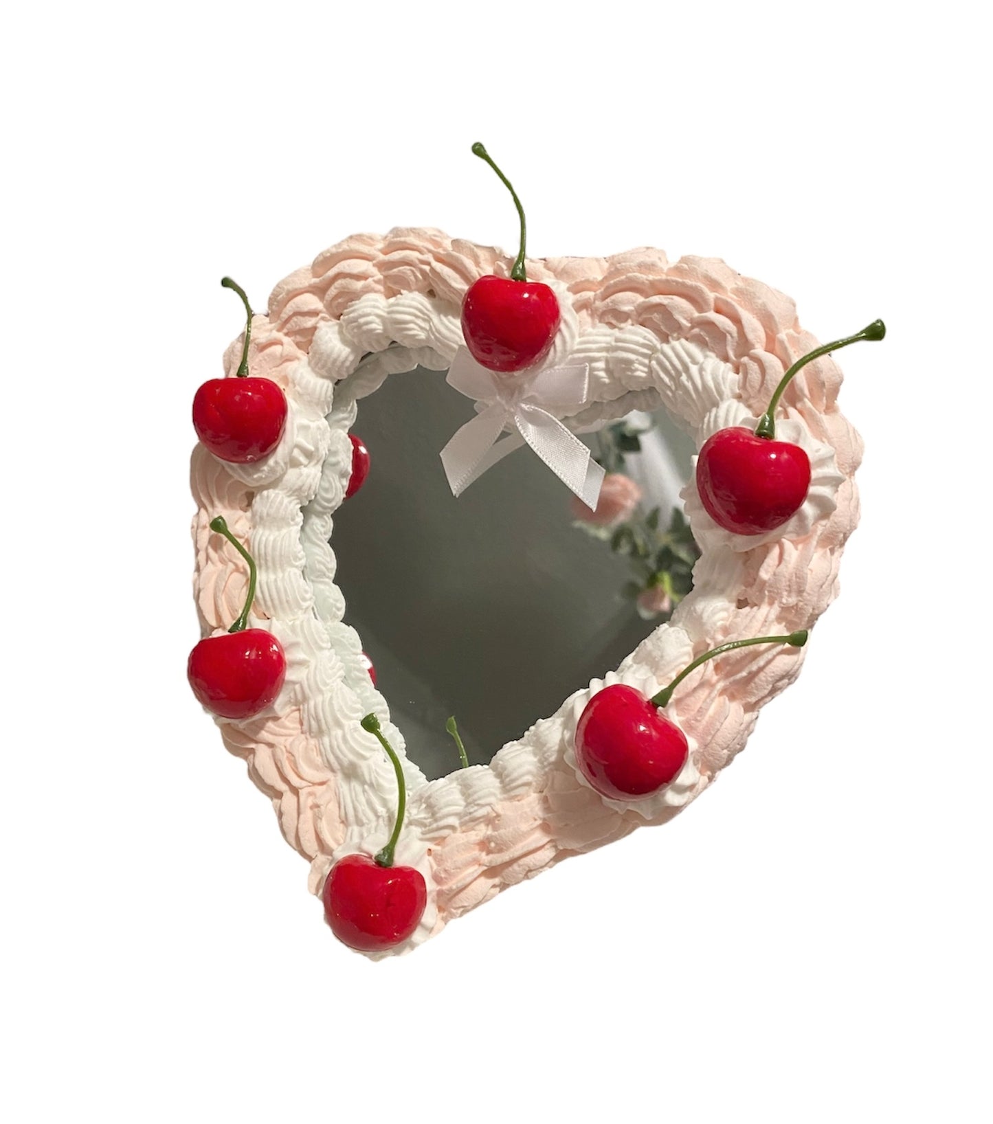 PRE ORDER Cherry Cake Design Heart Mirror (stand & hook included)