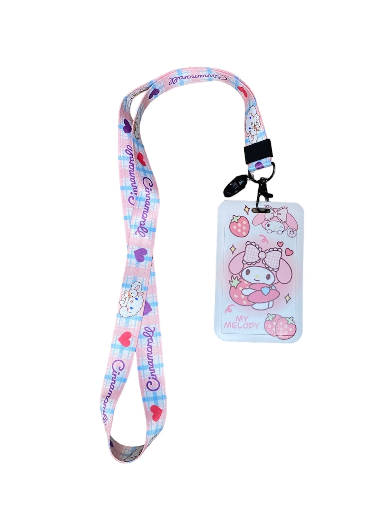 My Melody & Cinnamoroll ID holder + lanyard