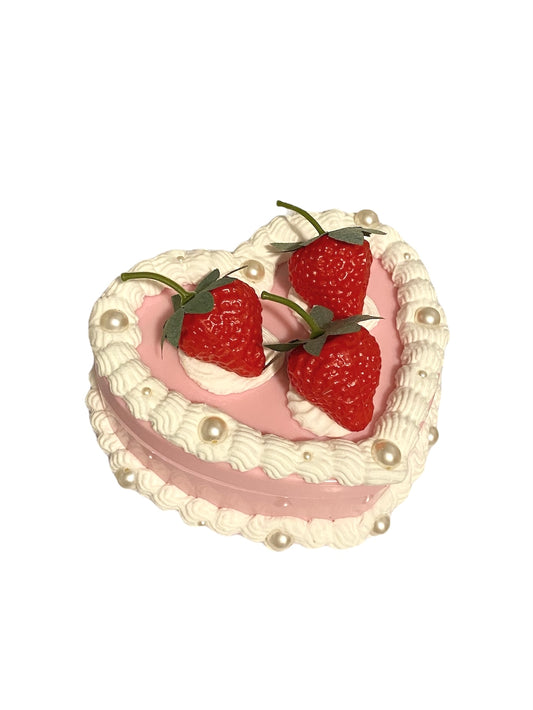 PRE ORDER Strawberry Heart Cake Jewelry Box