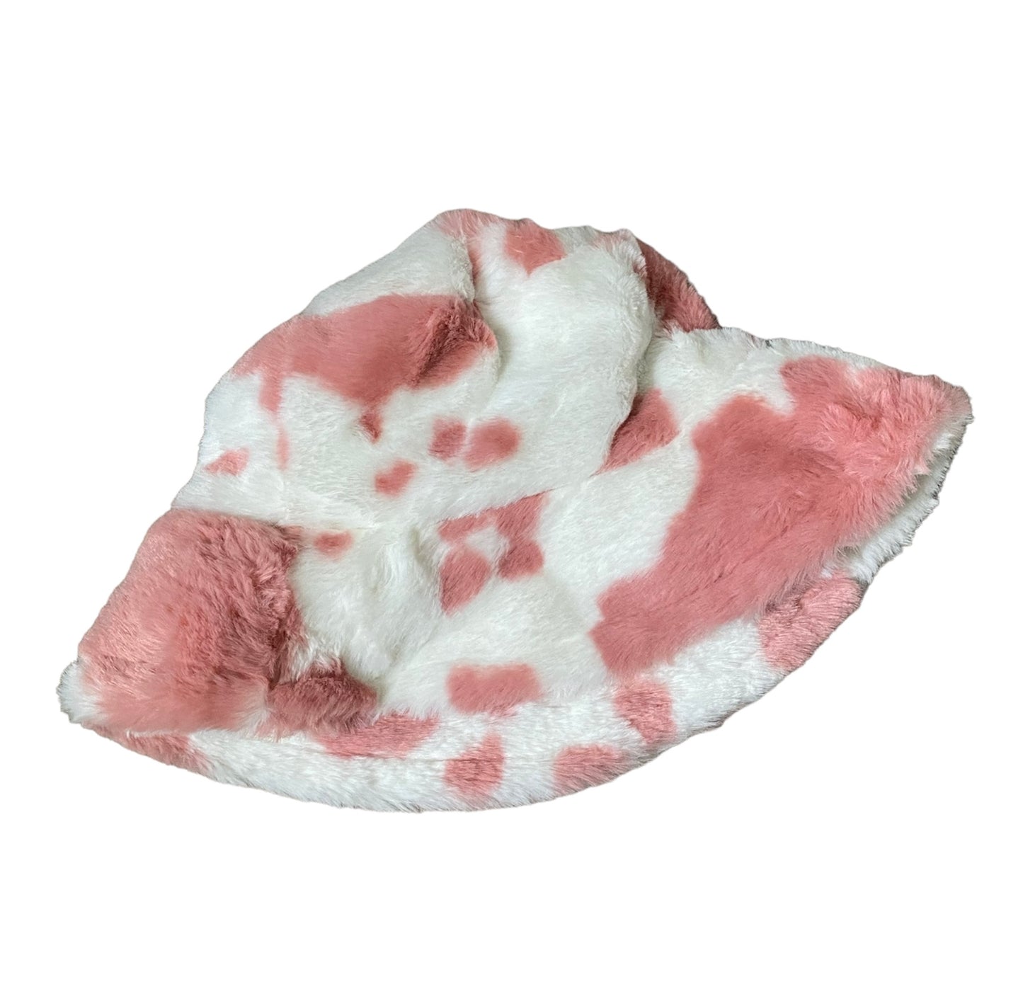 Strawberry cow fluffy bucket hat